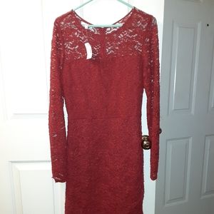 Red Maurices lace dress NWT